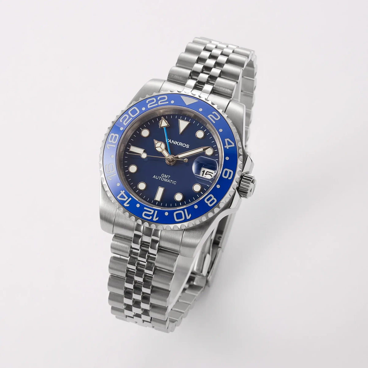 VANKROS GMT V336 | 40mm Blue Dial, Black/Blue Bezel | NH34 Movement
