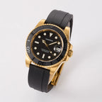 VANKROS Ocean Yacht V382 | 40mm Yellow Gold Black Dial, Rubber Strap | NH35 Movement
