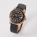 VANKROS Ocean Yacht V382 | 40mm Rose Gold Black Dial, Rubber Strap | NH35 Movement