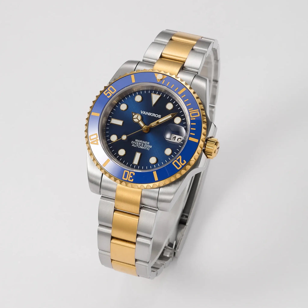 VANKROS Mariner V351 | 40mm Two-Tone Blue Dial, Blue Bezel | NH35 Movement