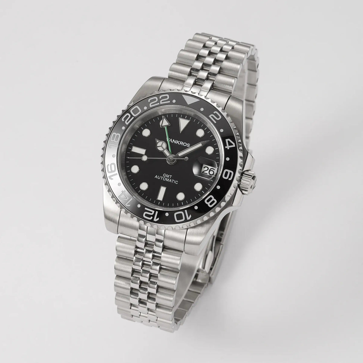 VANKROS GMT V336 | 40mm Black Dial, Black Bezel | NH34 Movement