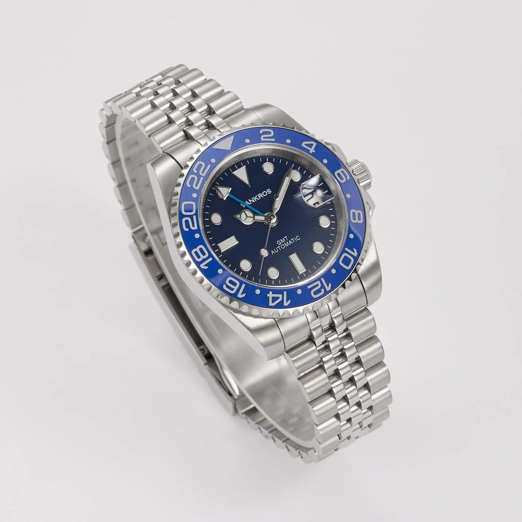 VANKROS GMT V336 | 40mm Blue Dial, Black/Blue Bezel | NH34 Movement