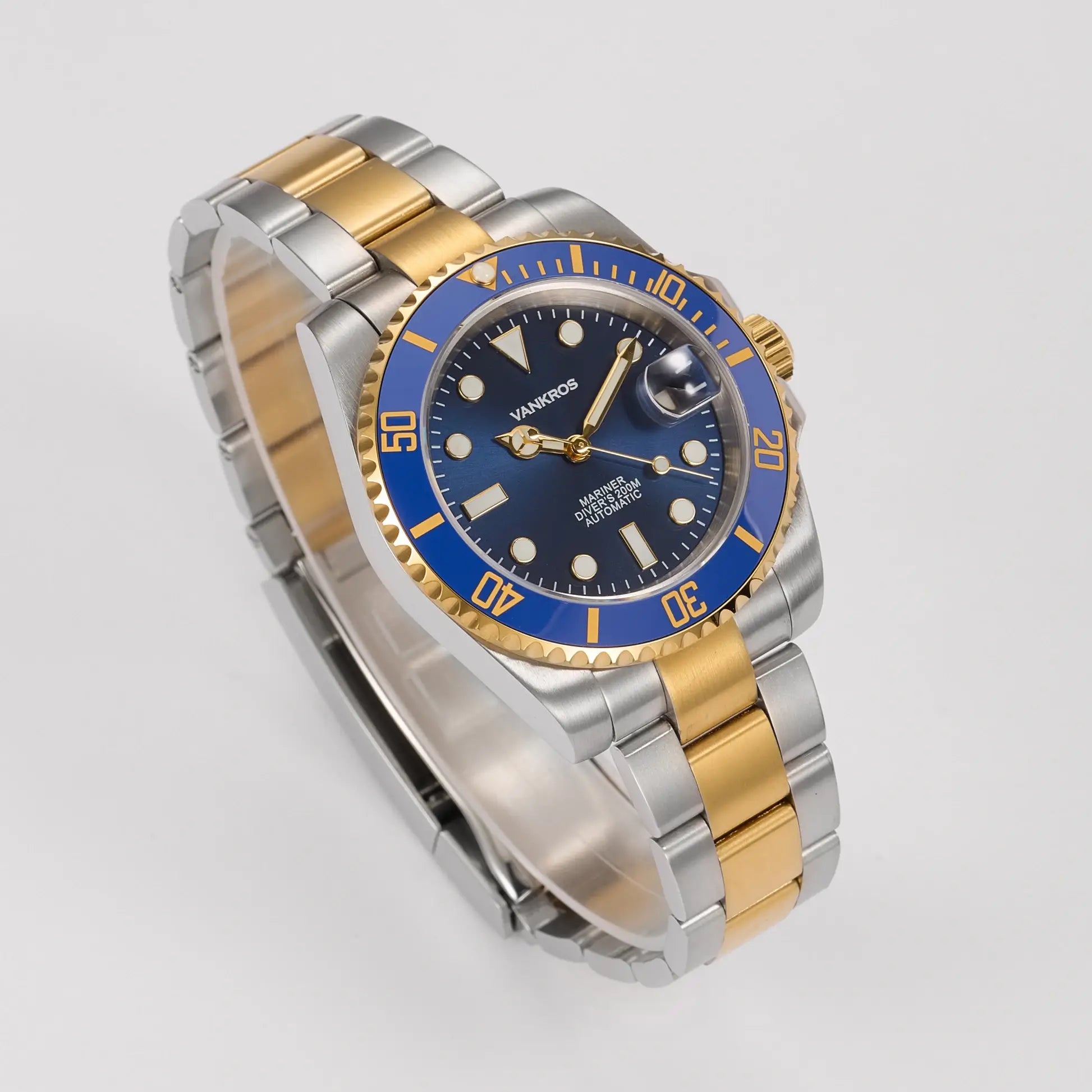 VANKROS Mariner V351 | 40mm Two-Tone Blue Dial, Blue Bezel | NH35 Movement Secondary image