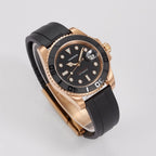 VANKROS Ocean Yacht V382 | 40mm Rose Gold Black Dial, Rubber Strap | NH35 Movement