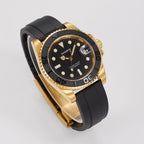 VANKROS Ocean Yacht V382 | 40mm Yellow Gold Black Dial, Rubber Strap | NH35 Movement