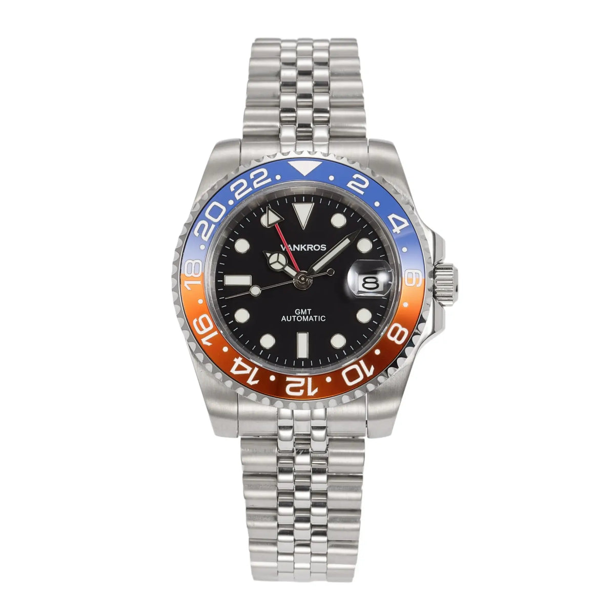 VANKROS GMT V336 | 40mm Black Dial, Pepsi Bezel | NH34 Movement