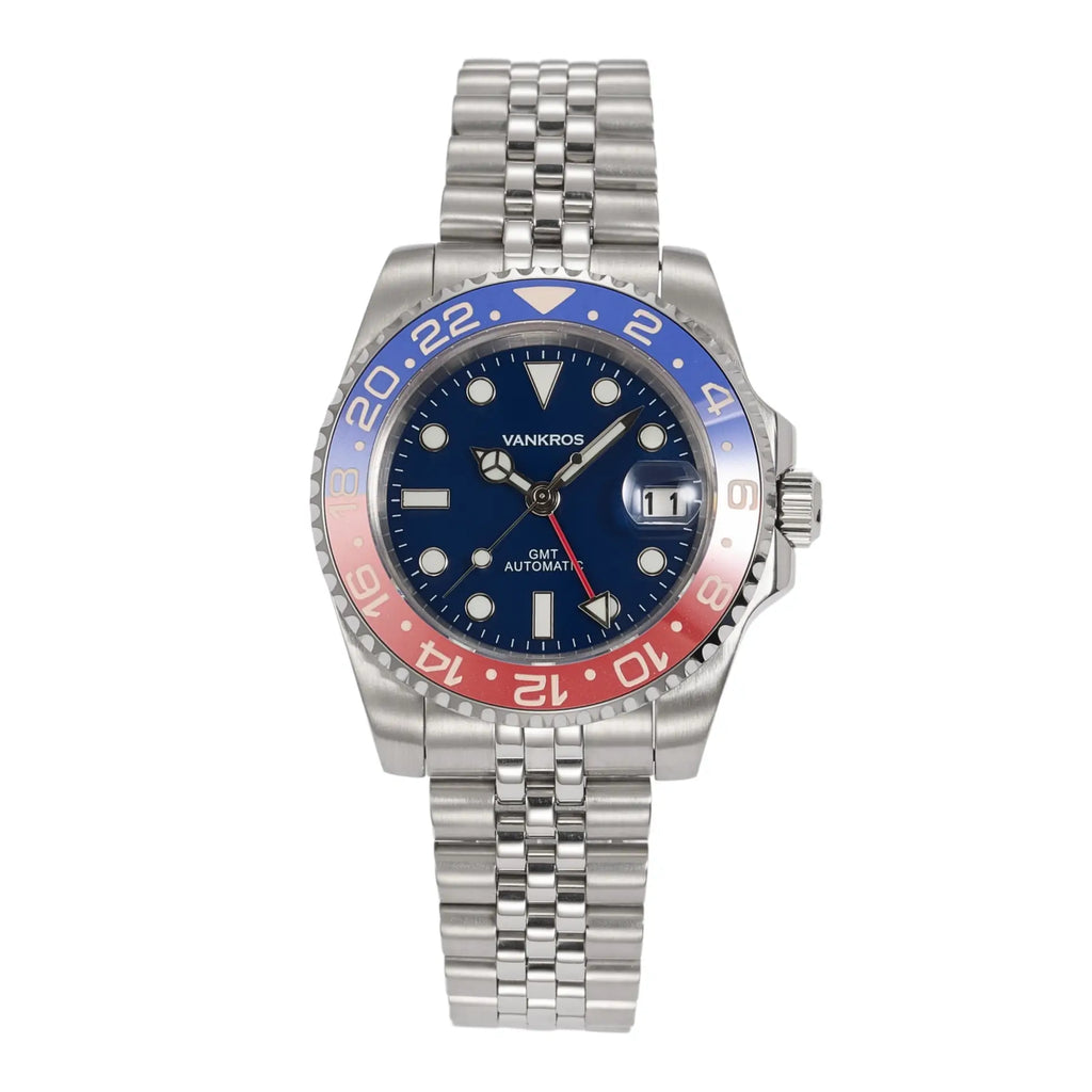 VANKROS GMT V336 | 40mm Blue Dial, Pepsi Bezel | NH34 Movement