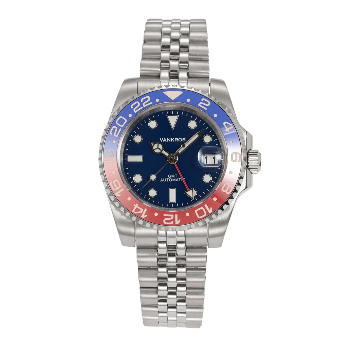 VANKROS GMT V336 | 40mm Blue Dial, Pepsi Bezel | NH34 Movement