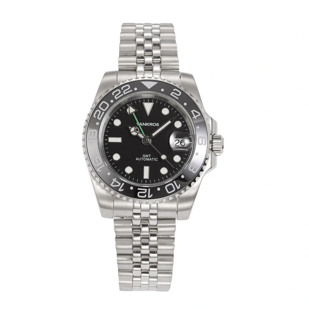 VANKROS GMT V336 | 40mm Black Dial, Black Bezel | NH34 Movement