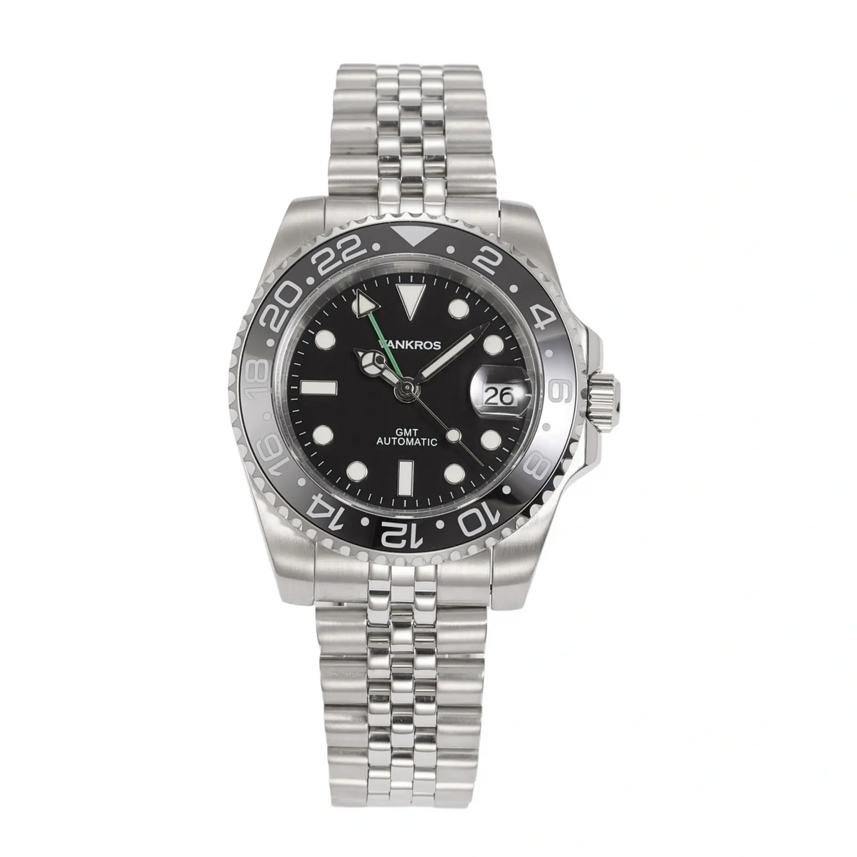 VANKROS GMT V336 | 40mm Black Dial, Black Bezel | NH34 Movement Main image