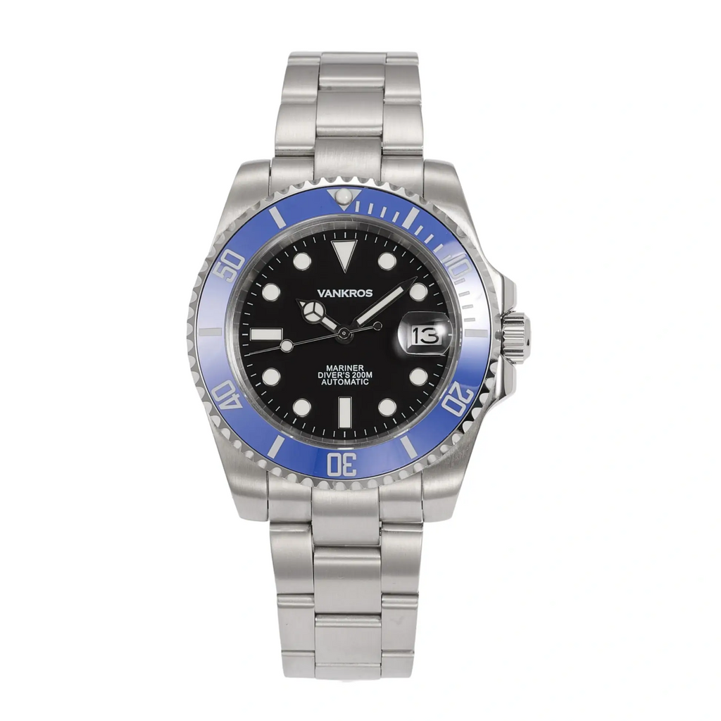 VANKROS Mariner V351 | 40mm Black Dial, Blue Bezel | NH35 Movement