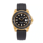 VANKROS Ocean Yacht V382 | 40mm Yellow Gold Black Dial, Rubber Strap | NH35 Movement