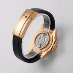 VANKROS Ocean Yacht V382 | 40mm Rose Gold Black Dial, Rubber Strap | NH35 Movement
