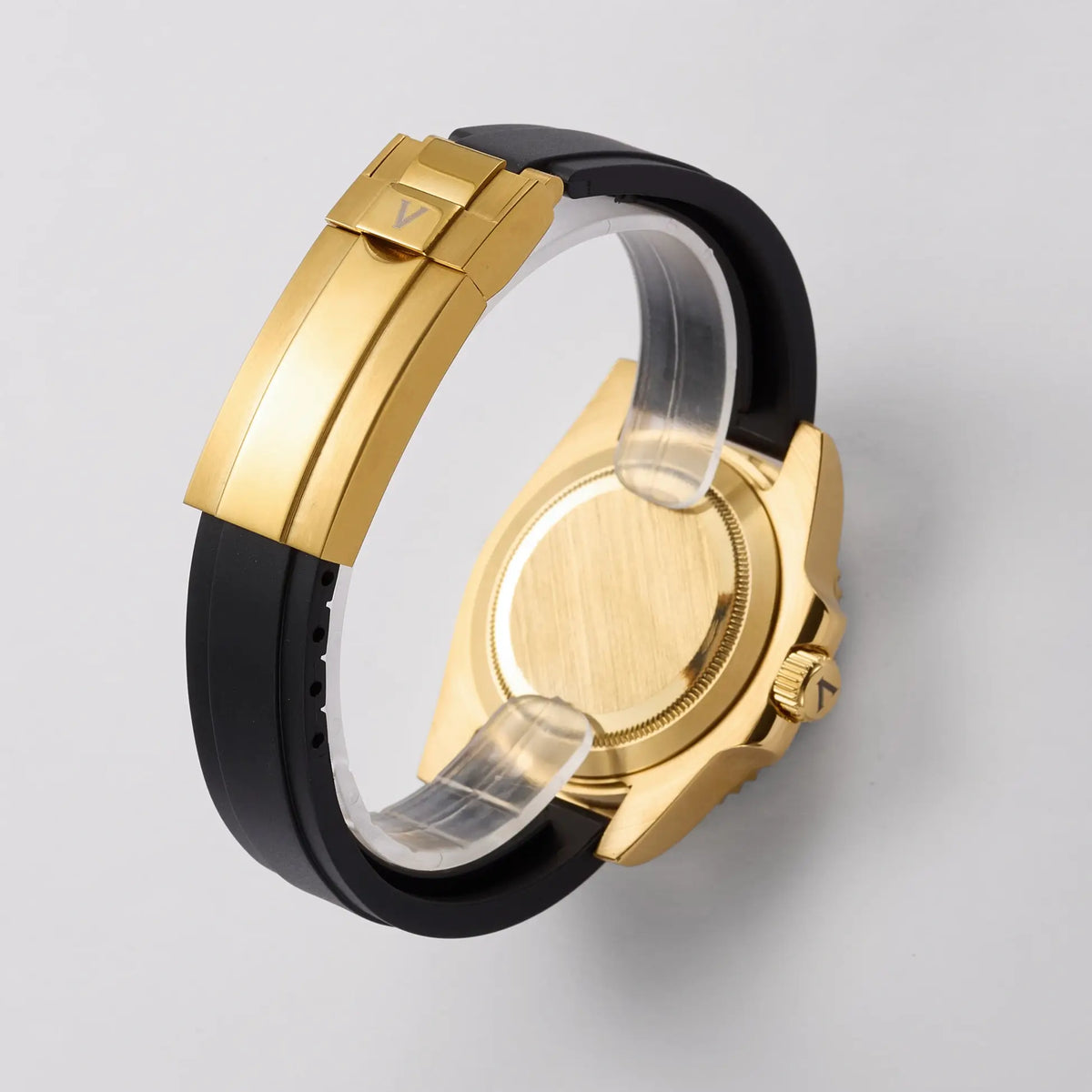 VANKROS Ocean Yacht V382 | 40mm Yellow Gold Black Dial, Rubber Strap | NH35 Movement