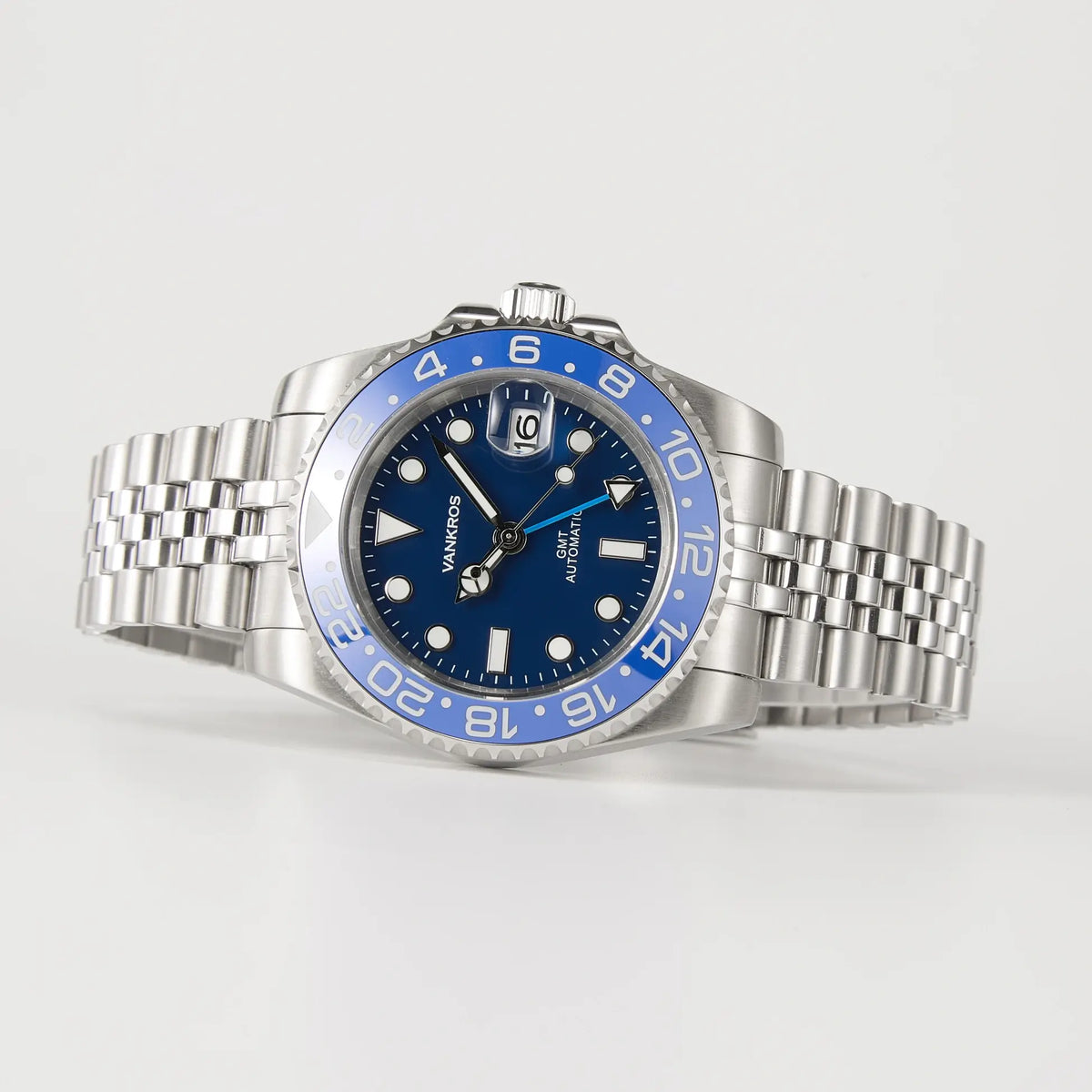 VANKROS GMT V336 | 40mm Blue Dial, Black/Blue Bezel | NH34 Movement