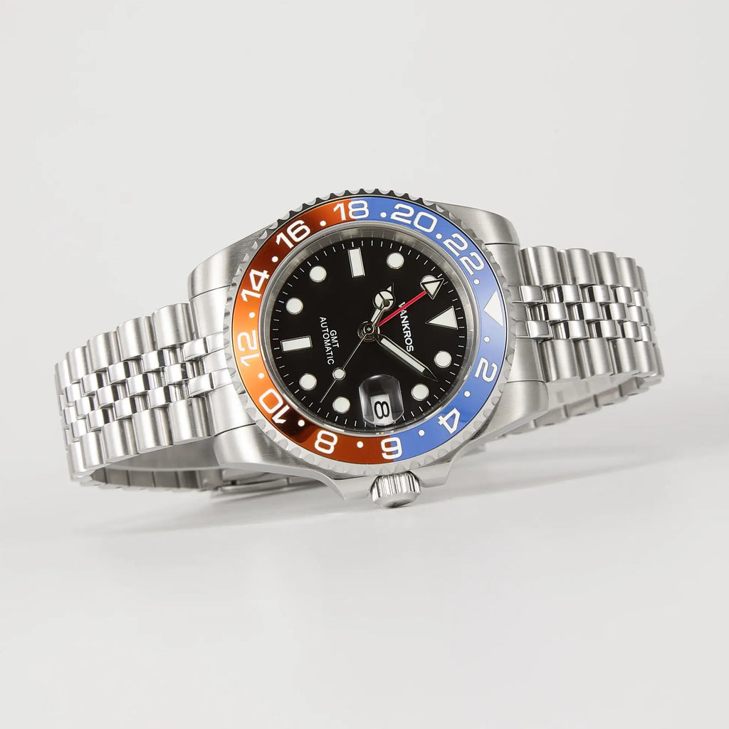 VANKROS GMT V336 | 40mm Black Dial, Pepsi Bezel | NH34 Movement
