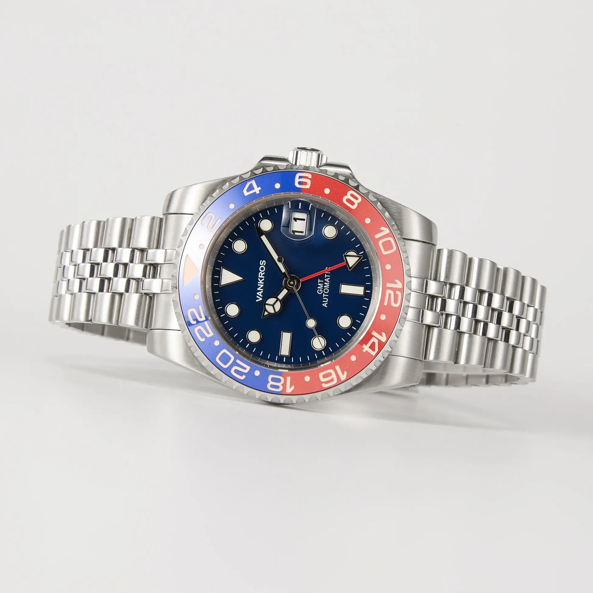 VANKROS GMT V336 | 40mm Blue Dial, Pepsi Bezel | NH34 Movement