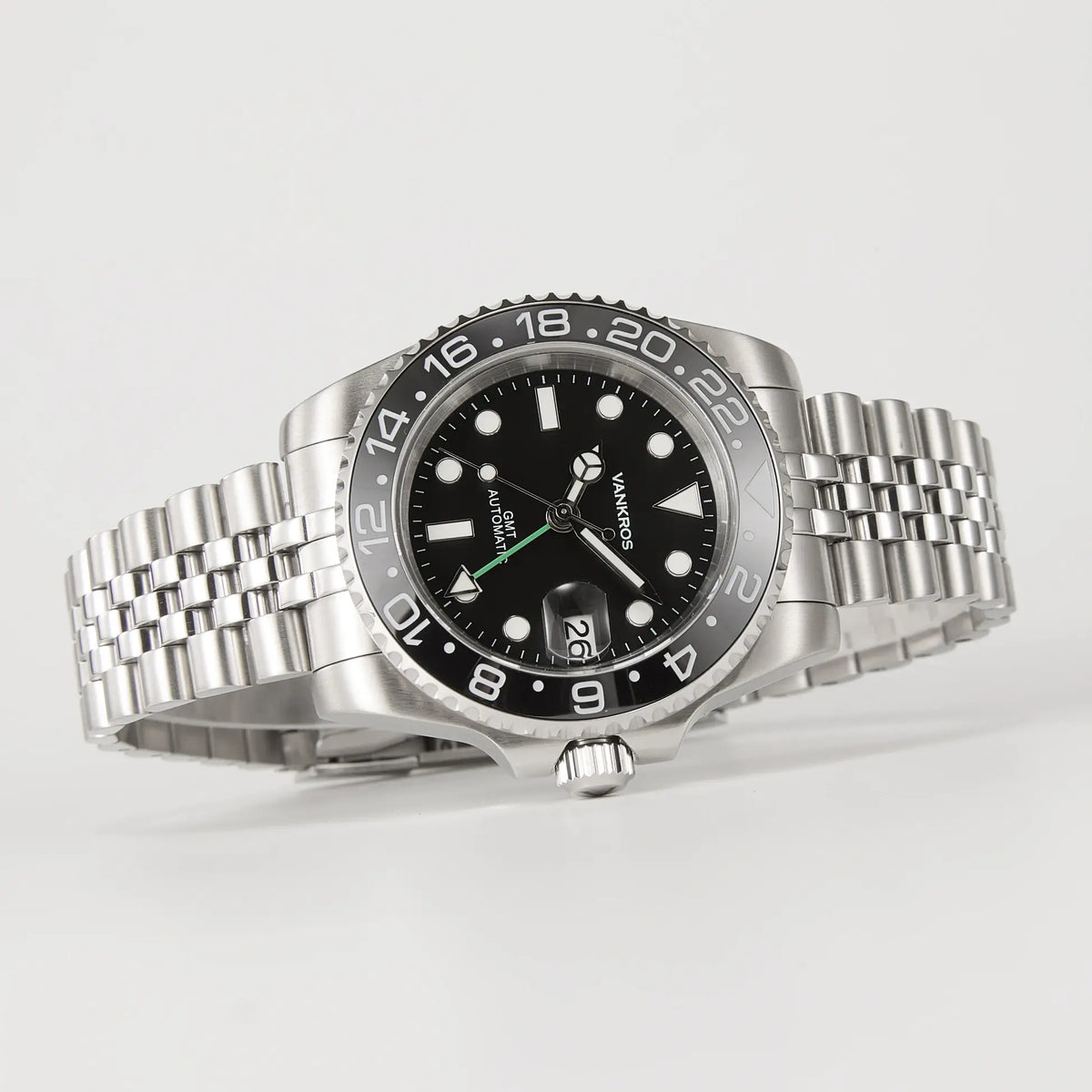 VANKROS GMT V336 | 40mm Black Dial, Black Bezel | NH34 Movement