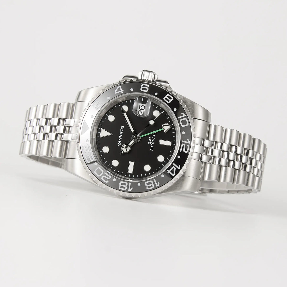 VANKROS GMT V336 | 40mm Black Dial, Black Bezel | NH34 Movement