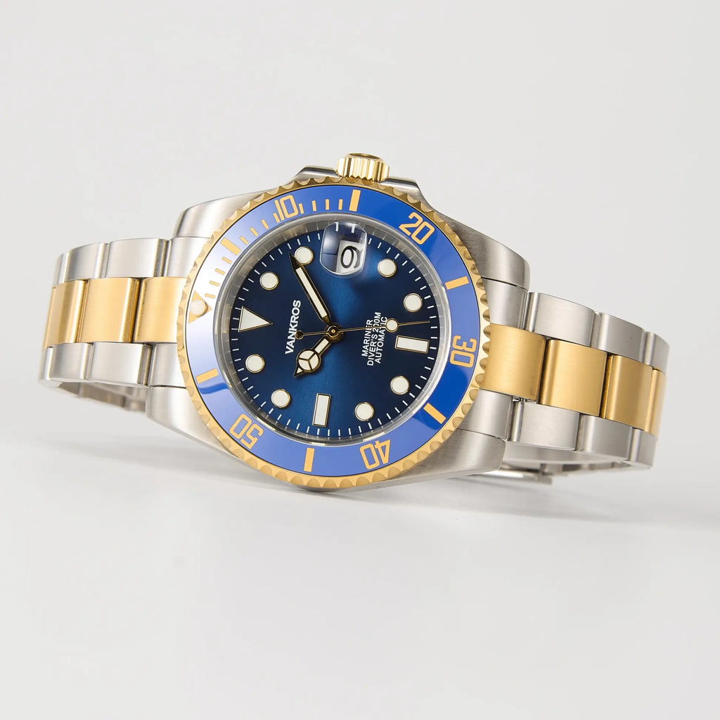 VANKROS Mariner V351 | 40mm Two-Tone Blue Dial, Blue Bezel | NH35 Movement