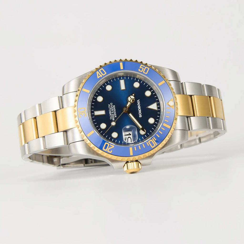 VANKROS Mariner V351 | 40mm Two-Tone Blue Dial, Blue Bezel | NH35 Movement