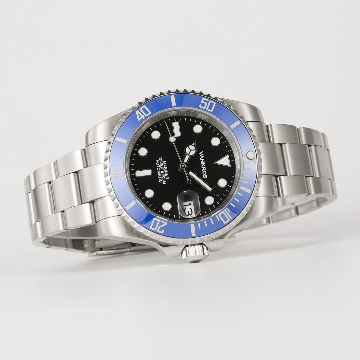 VANKROS Mariner V351 | 40mm Black Dial, Blue Bezel | NH35 Movement
