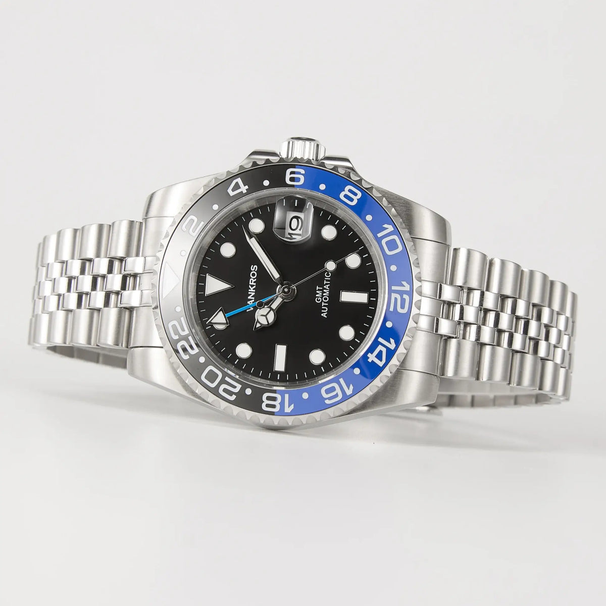 VANKROS GMT V336 | 40mm Black Dial, Black/Blue Bezel | NH34 Movement