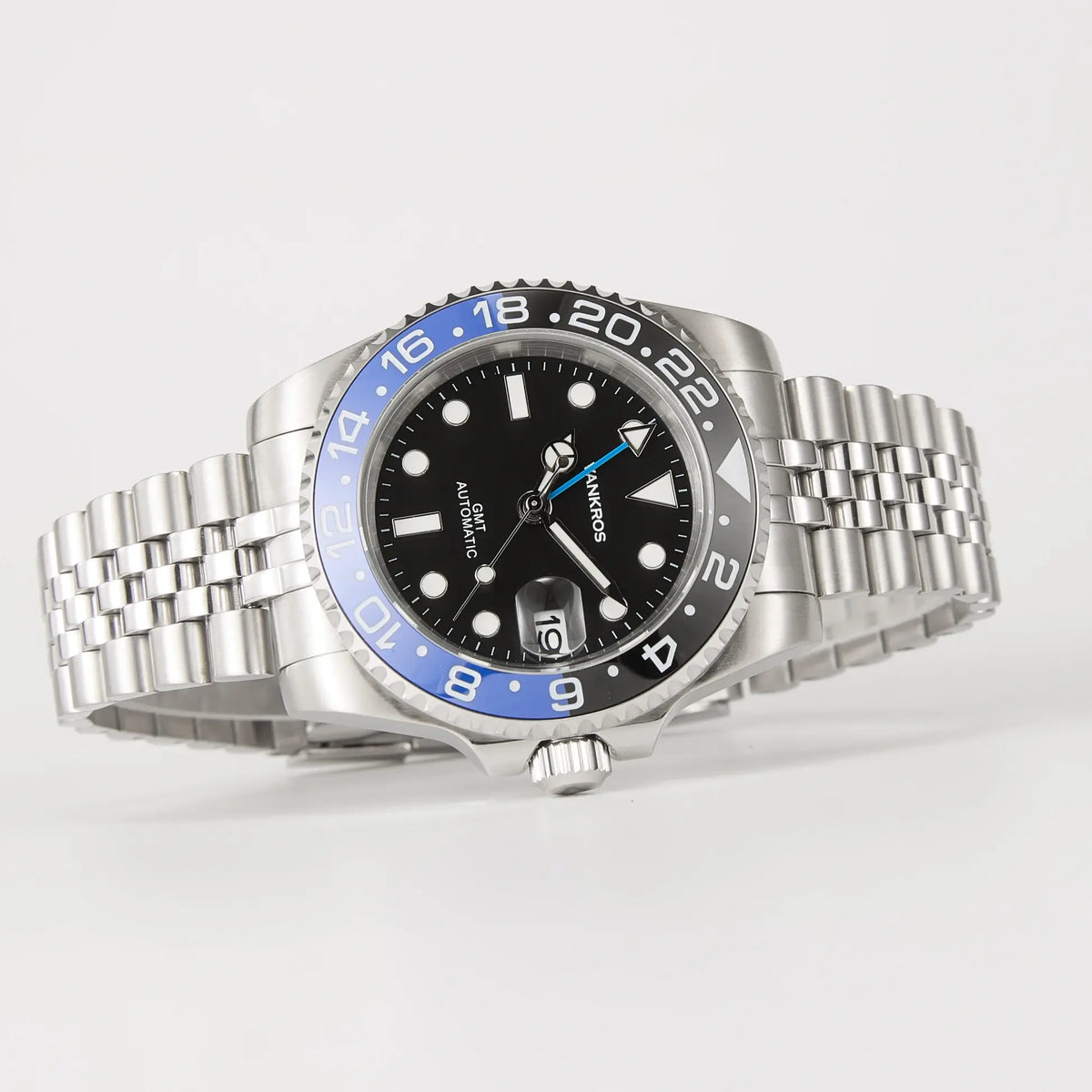 VANKROS GMT V336 | 40mm Black Dial, Black/Blue Bezel | NH34 Movement