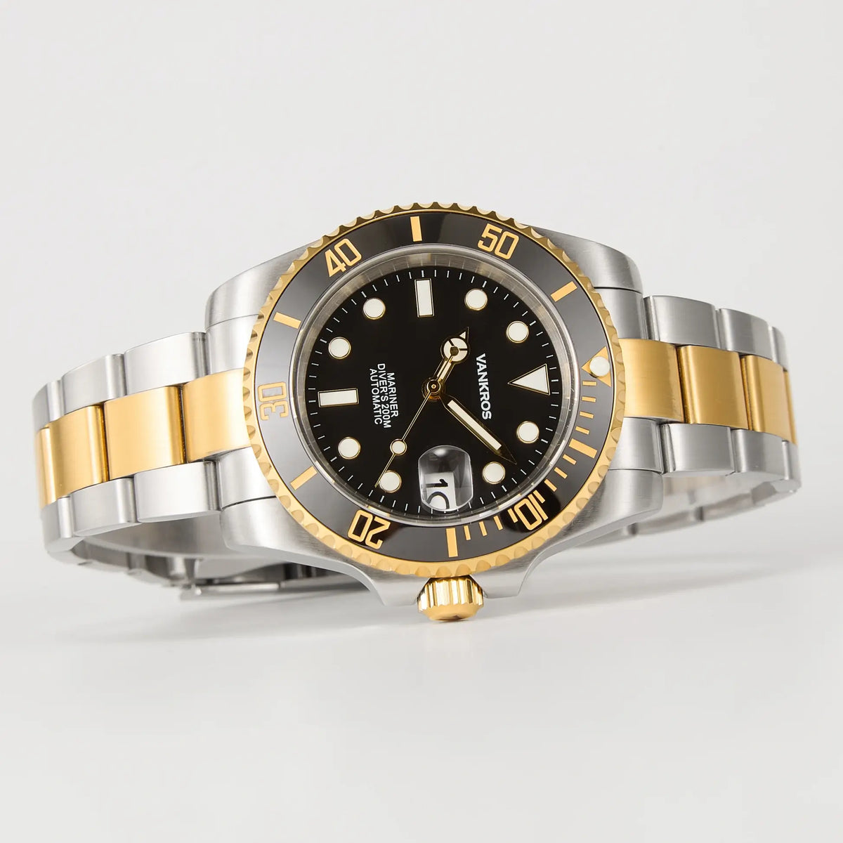 VANKROS Mariner V351 | 40mm Two-Tone Black Dial, Black Bezel | NH35 Movement