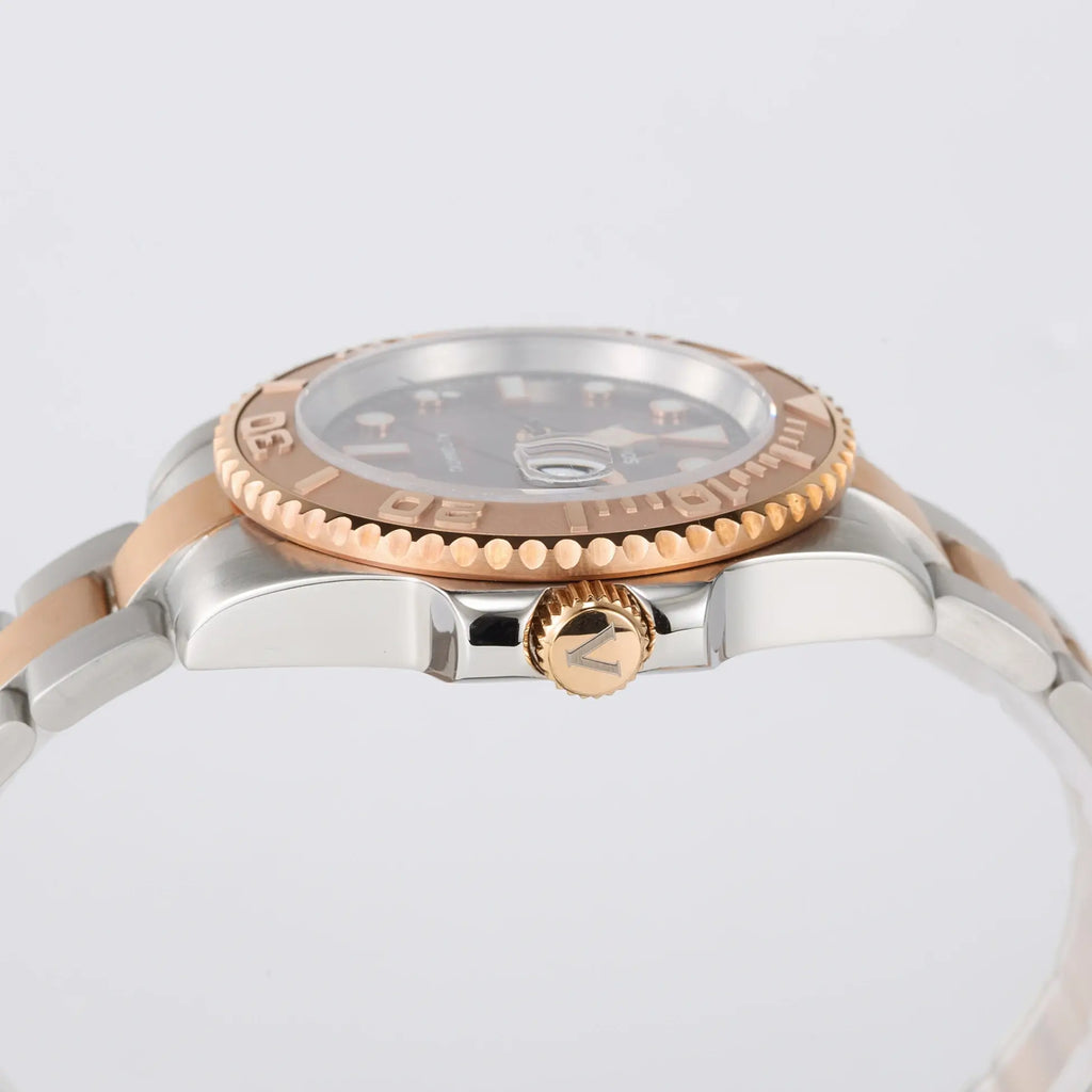 VANKROS Ocean Yacht V382 | 40mm Two-Tone Brown Dial, Rose Gold Bezel | NH35 Movement