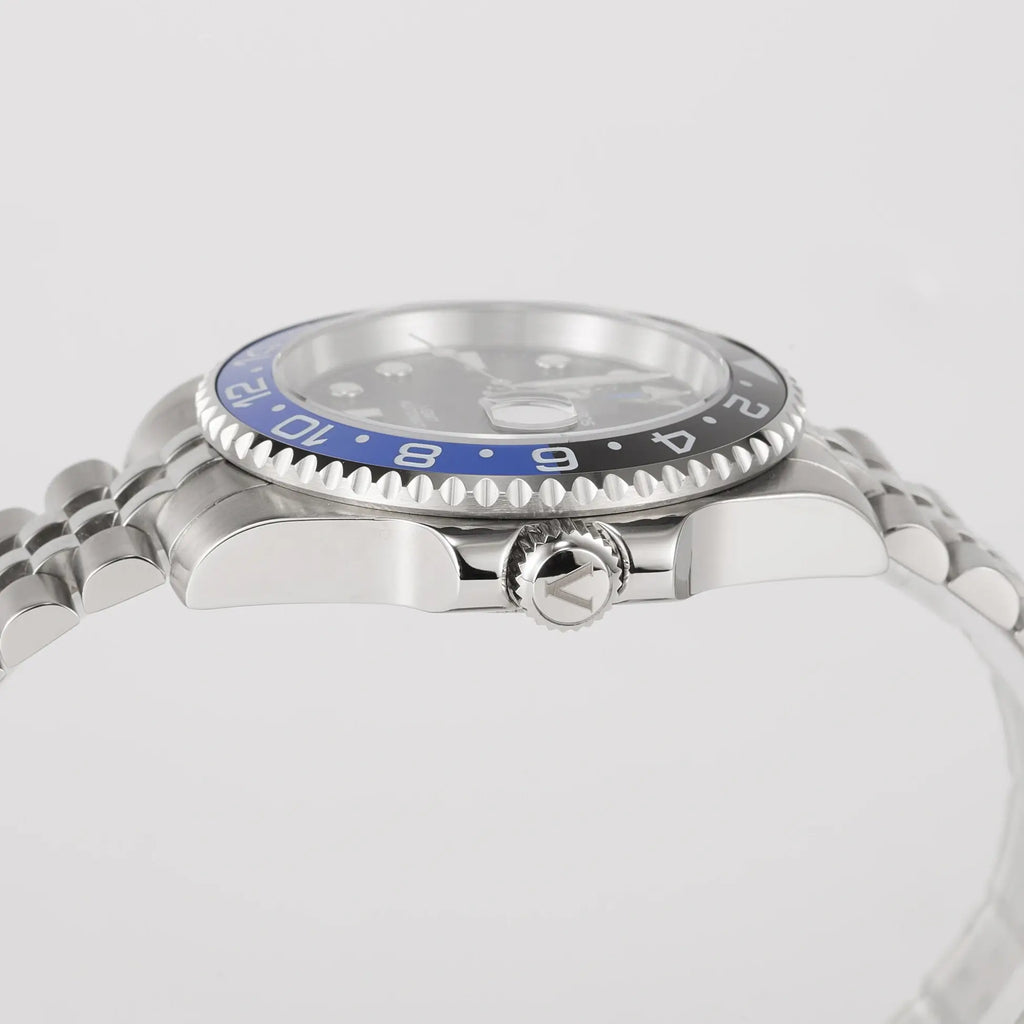 VANKROS GMT V336 | 40mm Black Dial, Black/Blue Bezel | NH34 Movement
