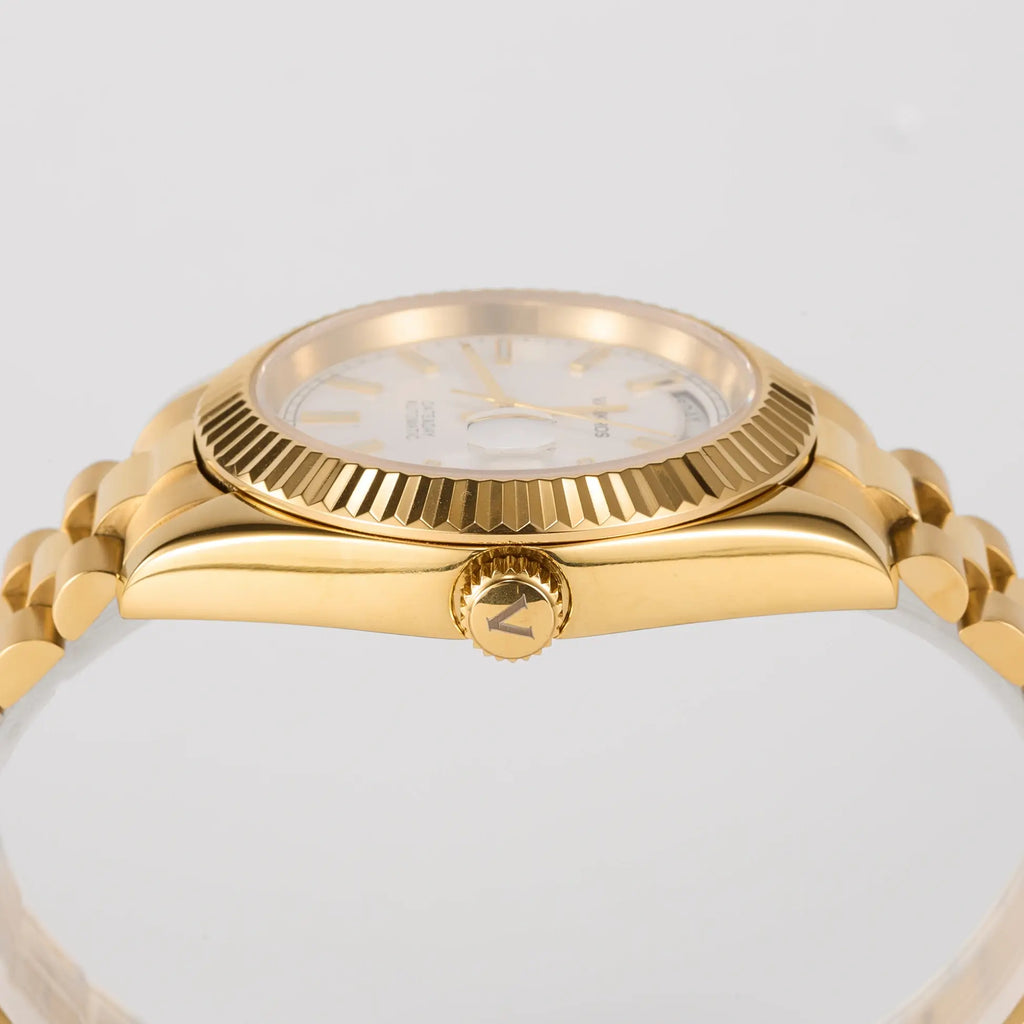 VANKROS Day-Date V311 | 41mm Gold, White Dial | Citizen 8285 Movement