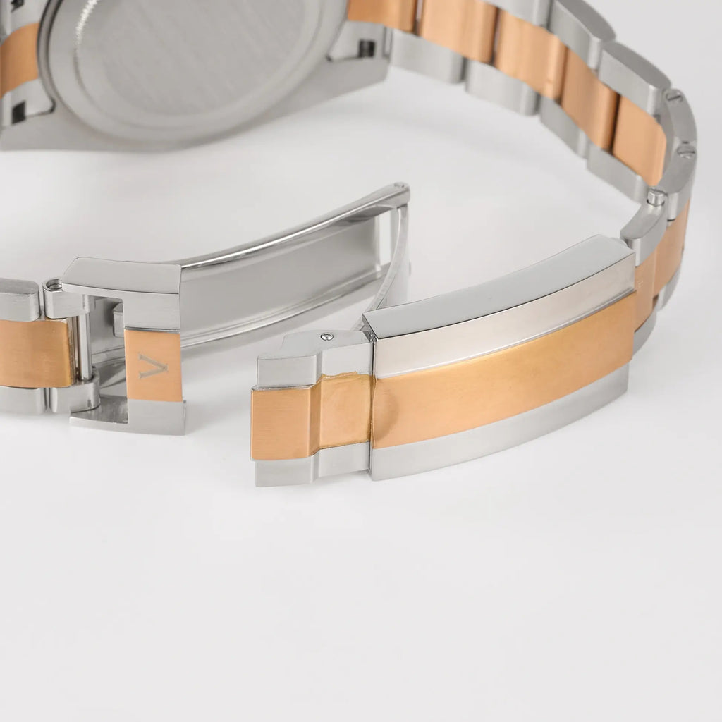 VANKROS Ocean Yacht V382 | 40mm Two-Tone Brown Dial, Rose Gold Bezel | NH35 Movement