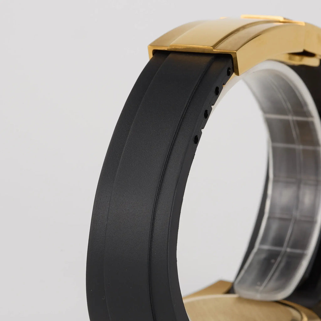 VANKROS Ocean Yacht V382 | 40mm Yellow Gold Black Dial, Rubber Strap | NH35 Movement