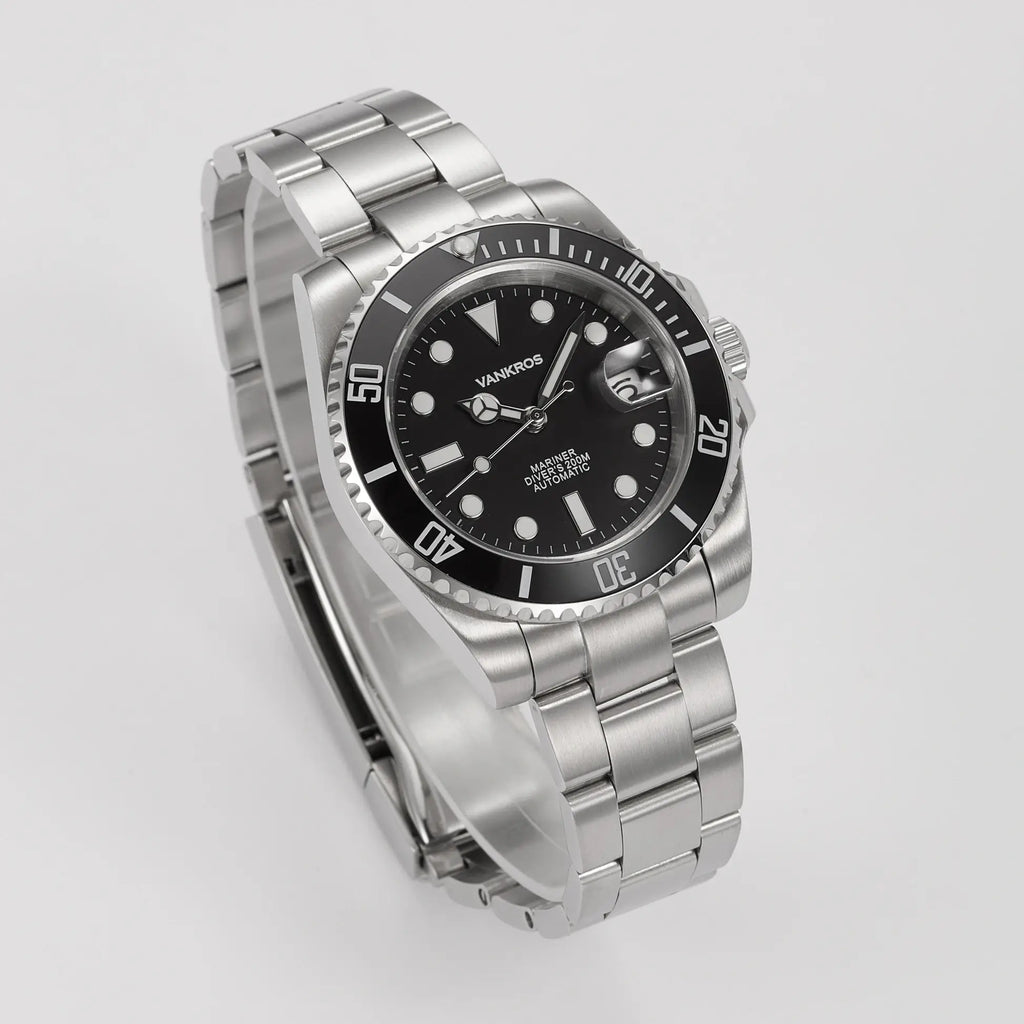 VANKROS Mariner V351 | 40mm Black Dial, Black Bezel | NH35 Movement
