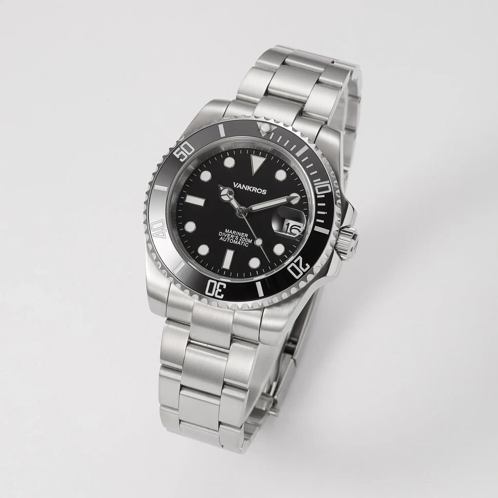 VANKROS Mariner V351 | 40mm Black Dial, Black Bezel | NH35 Movement