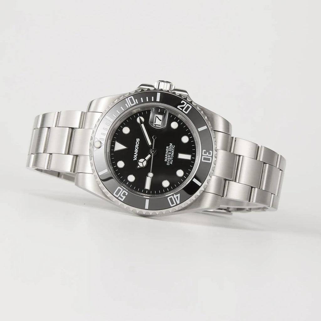 VANKROS Mariner V351 | 40mm Black Dial, Black Bezel | NH35 Movement