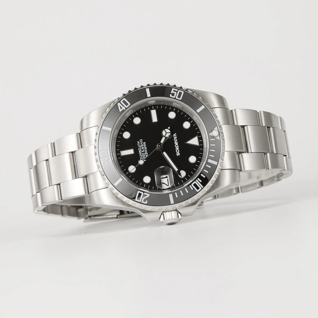 VANKROS Mariner V351 | 40mm Black Dial, Black Bezel | NH35 Movement