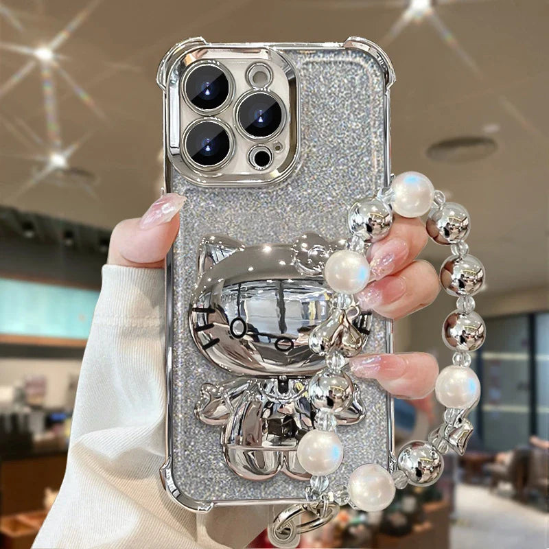 Silver Hello Kitty Mirrored Case with Bracelet Strap Main image