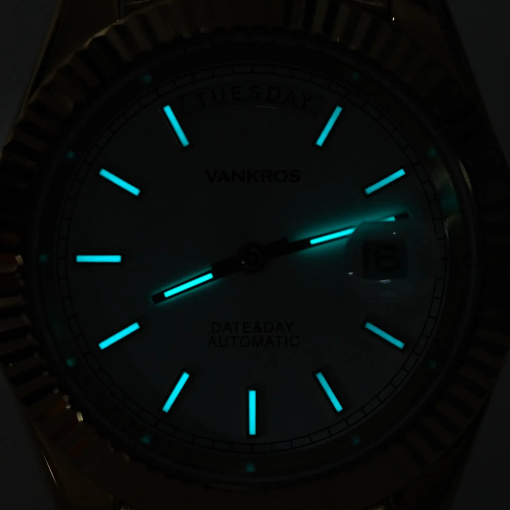 VANKROS Day-Date V311 | 41mm Gold, White Dial | Citizen 8285 Movement