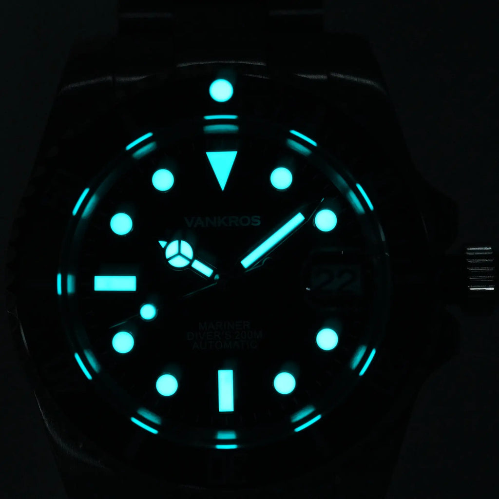 VANKROS Mariner V351 | 40mm Black Dial, Blue Bezel | NH35 Movement