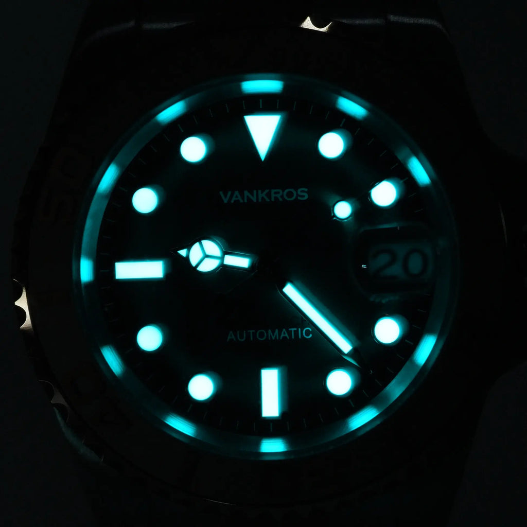VANKROS Ocean Yacht V382 | 40mm Yellow Gold Black Dial, Rubber Strap | NH35 Movement