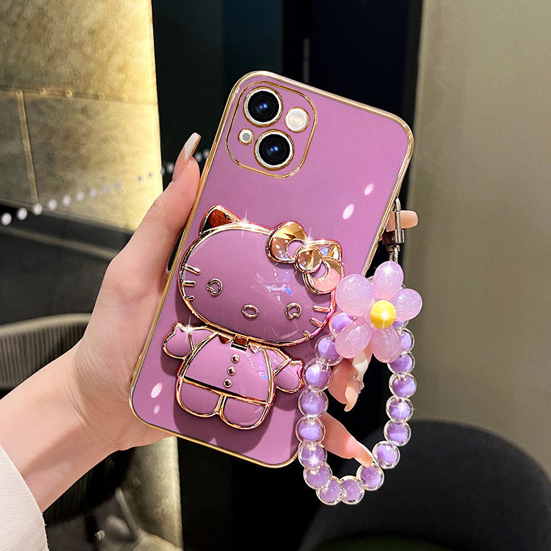 Hello Kitty Phone Case with Stand & Pearl Strap – Cute & Practical