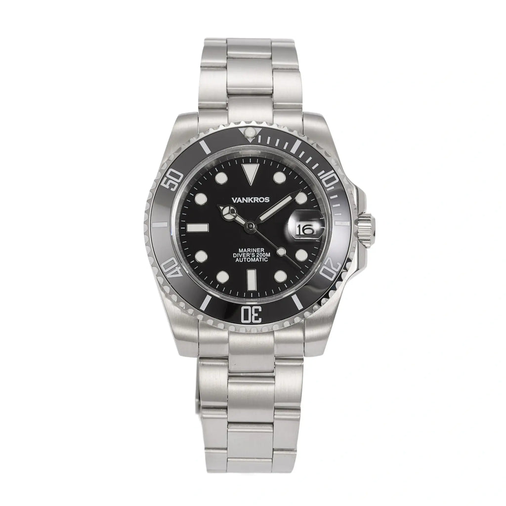 VANKROS Mariner V351 | 40mm Black Dial, Black Bezel | NH35 Movement